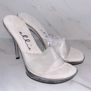 NEW ELLIE clear lucite 5 inch high heels sz 9